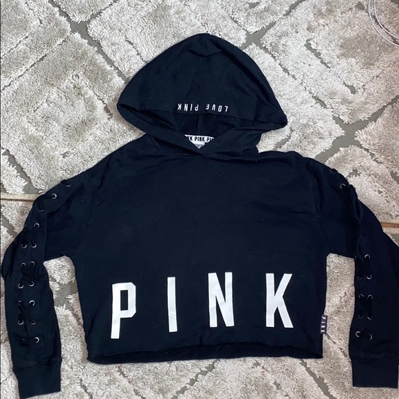 Cropped Black PINK Hoodie - Picture 1 of 3